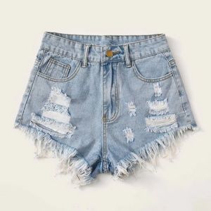 Denim light wash shorts